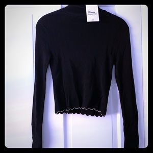 Zara turtleneck sweater with gold trim